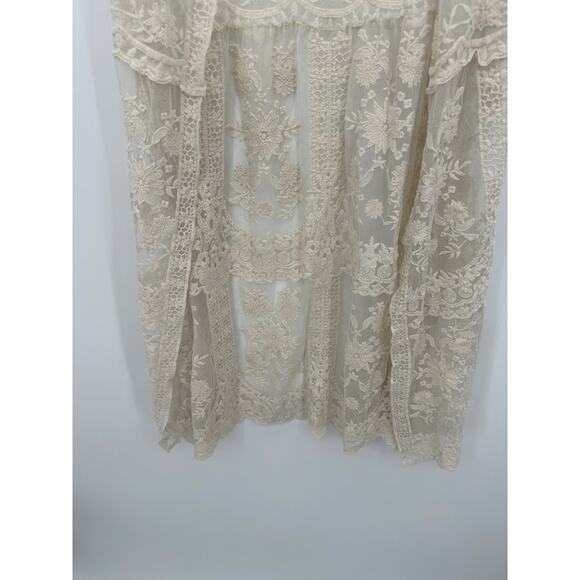 Sweet Generis Women Cream Lace Cardigan Vest Size M/L Boho Festival Hippie Gypsy - Picture 3 of 7